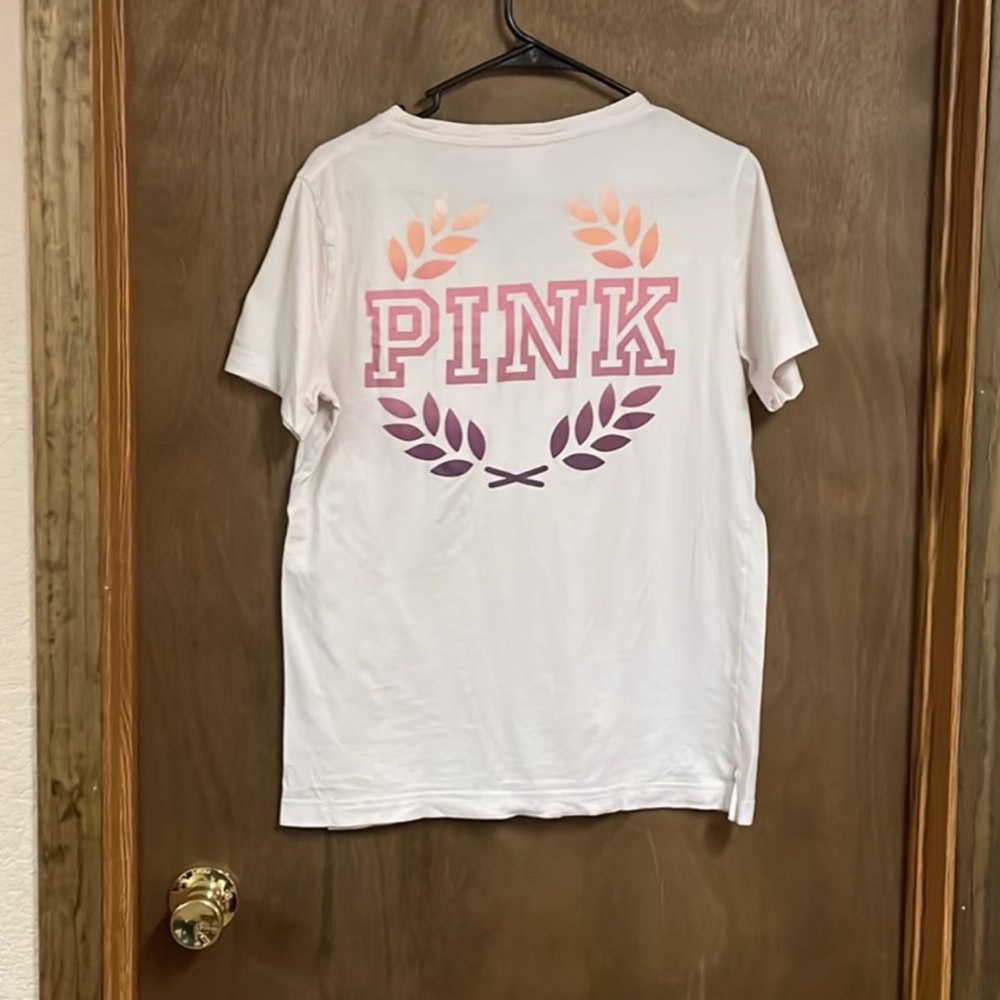 Victorias Secret Pink Short Sleeve Shirt Extra Small